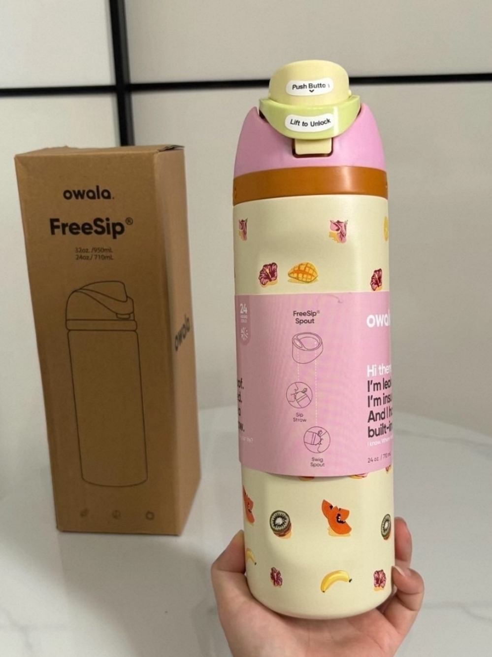 Owala FreeSip 24oz Just Ripe Birthday Bash Limited Stainless Steel Bottle NEW